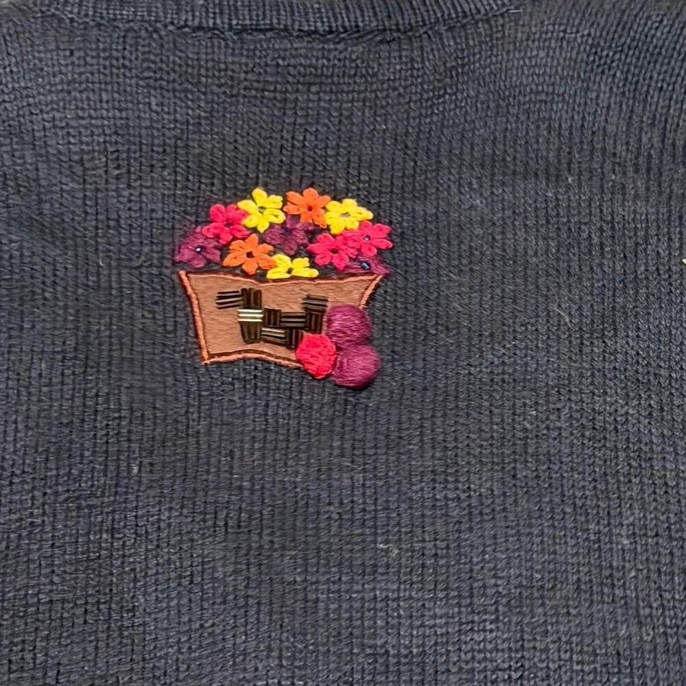 VTG Bobbie Brooks Fall Festival Sweater Vest Apple Pie Popcorn Women's Medium - Picture 7 of 7